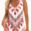 Leopard Chevron Print Cross Strap Pink Tankini Set -Rosewe Promotion Store 307568 P 1655709366626