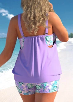 Light Purple Fold Cutout Tankini Set -Rosewe Promotion Store 309102 P 1658304729453 1