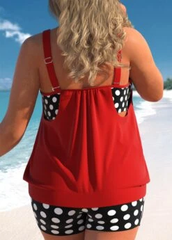 Polka Dot Red Plus Size Tankini Set -Rosewe Promotion Store 309255 P 1657694757500