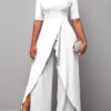 White Cold Shoulder Short Sleeve Jumpsuit 1 White Cold Shoulder Short Sleeve Jumpsuit -Rosewe Promotion Store 310867 P 1670560339928