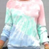 Tie Dye Print Ombre Long Sleeve Pink Sweatshirt -Rosewe Promotion Store 310937 P 1660703026609