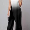 Ombre White Sleeveless Stand Collar Jumpsuit -Rosewe Promotion Store 311676 P 1661937839716