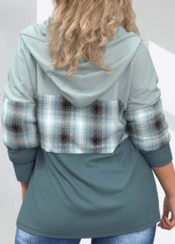 Quarter Zip Striped Long Sleeve Drawstring Hoodie -Rosewe Promotion Store 312028 P 1663389623380 1