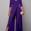 Ankle Length Off Shoulder Purple Jumpsuit -Rosewe Promotion Store 312244 P 1661390517396
