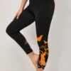 Halloween Print Orange High Waisted Legging -Rosewe Promotion Store 312497 P 1661503274982