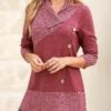 Dark Reddish Purple V Neck Button Sweatshirt -Rosewe Promotion Store 312663 P 16655712653430