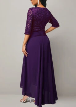 Purple Plus Size High Low X Shape Dress 12 Purple Plus Size High Low X Shape Dress -Rosewe Promotion Store 313247 P 1671590531889