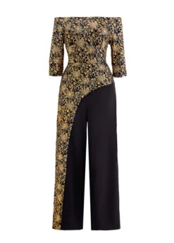 Floral Print Hot Stamping Golden Jumpsuit -Rosewe Promotion Store 313283 P 1694055797771