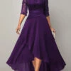 Purple Plus Size High Low X Shape Dress -Rosewe Promotion Store 313540 P 1663311984208