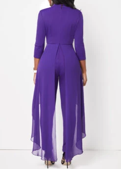 Cage Neck Purple Stand Collar Jumpsuit 10 Cage Neck Purple Stand Collar Jumpsuit -Rosewe Promotion Store 314269 P 16644582041292