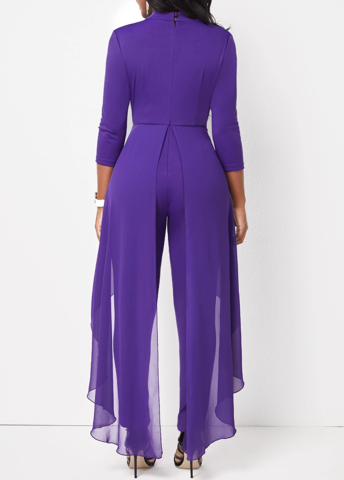 Cage Neck Purple Stand Collar Jumpsuit 5 Cage Neck Purple Stand Collar Jumpsuit - Image 3