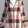 Plus Size Tartan Print Zipper Pink Hooded Long Sleeve Jacket 1 Plus Size Tartan Print Zipper Pink Hooded Long Sleeve Jacket -Rosewe Promotion Store 315601 P 1665997755981