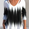 Plus Size Ombre Cut Out Black V Neck T Shirt -Rosewe Promotion Store 316041 P 1665197158418