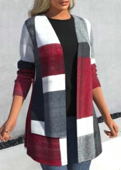 Geometric Print Dark Grey Marl Coat -Rosewe Promotion Store 316117 P 1664429159235 1