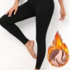 High Waisted Black Fleece Lined Leggings -Rosewe Promotion Store 316788 P 16678076618590
