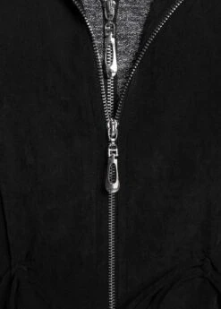 Black Plus Size Drawstring Long Sleeve Hooded Coat -Rosewe Promotion Store 316816 P 1665554432737