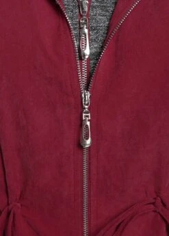 Wine Red Plus Size Drawstring Long Sleeve Coat -Rosewe Promotion Store 317425 P 1665725803286