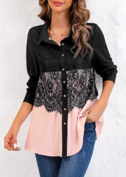 Plus Size Long Sleeve Shirt Collar Blouse -Rosewe Promotion Store 317495 P 16730871800163