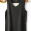 Black V Neck Patchwork Tank Top -Rosewe Promotion Store 318006 P 1667366449798