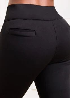 Skinny Elastic Waist Black Pocket Pants -Rosewe Promotion Store 318077 P 16672120985665