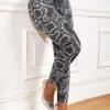 Snakeskin Print Grey High Waisted Leggings -Rosewe Promotion Store 318088 P 16669522734410