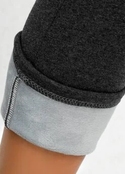 Dark Grey Marl Elastic Waist High Waisted Leggings -Rosewe Promotion Store 318495 P 16680614737863