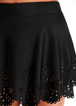 Hollow High Waisted Black Swim Skirt -Rosewe Promotion Store 318502 P 16711017801295