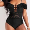 Spaghetti Strap Lace Black One Piece Swimwear -Rosewe Promotion Store 318544 P 16716241658450