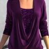 Plus Size Purple Long Sleeve T Shirt -Rosewe Promotion Store 319088 P 1670476264699