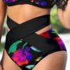 High Waisted Multi Color Floral Print Bikini Bottom -Rosewe Promotion Store 319124 P 1671428815405