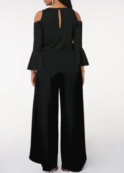 Sequin Long Sleeve Black V Neck Jumpsuit -Rosewe Promotion Store 319273 P 1669618895032