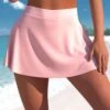 Stretch High Waisted Light Pink Pantskirt 1 Stretch High Waisted Light Pink Pantskirt -Rosewe Promotion Store 319312 P 1671093383395