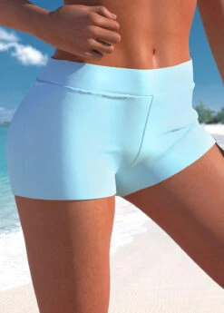 Mid Waisted Light Blue Stretch Swim Shorts -Rosewe Promotion Store 319365 P 1671173797446