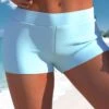 Mid Waisted Light Blue Stretch Swim Shorts -Rosewe Promotion Store 319365 P 1671173797628