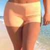 Mid Waisted Orange Plus Size Swim Shorts -Rosewe Promotion Store 319452 P 1671428806266