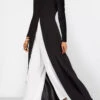 Contrast Black Long Sleeve V Neck Jumpsuit -Rosewe Promotion Store 319689 P 1668222942492