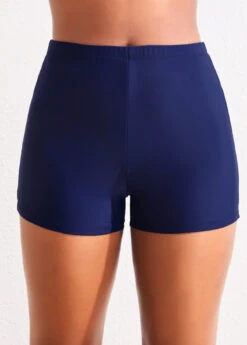 Plus Size Mid Waisted Navy Swim Shorts -Rosewe Promotion Store 319911 P 16738684327600