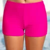 Mid Waisted Hot Pink Stretch Swim Shorts -Rosewe Promotion Store 319912 P 16836846768260