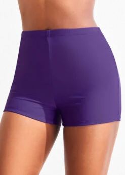 Mid Waisted Dark Purple Swimwear Shorts -Rosewe Promotion Store 319915 P 16739419773252