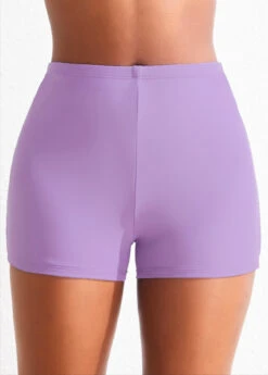 Mid Waisted Light Purple Swimwear Shorts