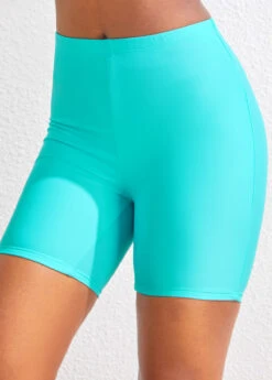 High Waisted Cyan Swim Shorts 7 High Waisted Cyan Swim Shorts -Rosewe Promotion Store 319922 P 16738684164542