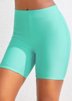 High Waisted Mint Green Stretch Swim Shorts -Rosewe Promotion Store 319923 P 16738684158042