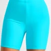 High Waisted Stretch Cyan Swim Shorts -Rosewe Promotion Store 319924 P 16738684141800
