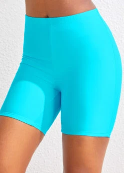 High Waisted Stretch Cyan Swim Shorts -Rosewe Promotion Store 319924 P 16738684149232