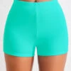 Mid Waisted Cyan Swimwear Shorts -Rosewe Promotion Store 319951 P 16739419633990