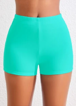 Mid Waisted Cyan Swimwear Shorts