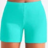 High Waisted Cyan Plus Size Swimwear Shorts -Rosewe Promotion Store 319952 P 16739419572400