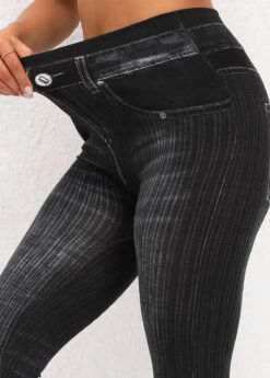 Black Skinny Ankle Length High Waisted Leggings -Rosewe Promotion Store 320037 P 16699503467244