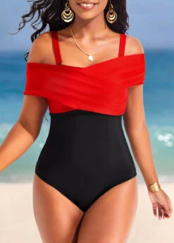 Contrast Criss Cross Black One Piece Swimwear 11 Contrast Criss Cross Black One Piece Swimwear -Rosewe Promotion Store 320084 P 16721391741904