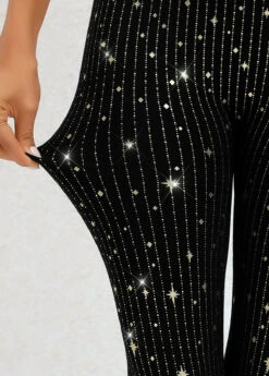 Black Galaxy High Waisted Ankle Length Leggings -Rosewe Promotion Store 320242 P 16699452885435
